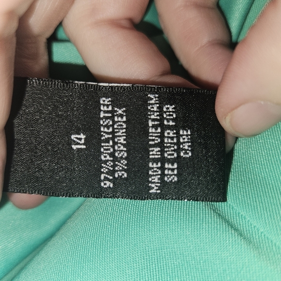 Alyx Womans Sleeveless Green Dress Size 14 - Picture 12 of 13